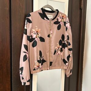 EUC Olive + Oak Floral Bomber